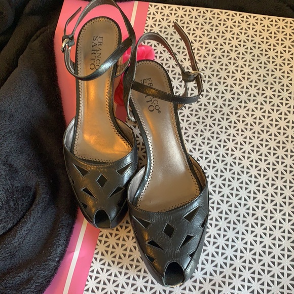 Franco Sarto open toe cork wedge heel - Picture 6 of 7